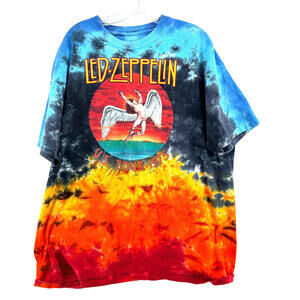 Led Zeppelin Tie Dye Tour Shirt US Tour 1975 Colorful XXL